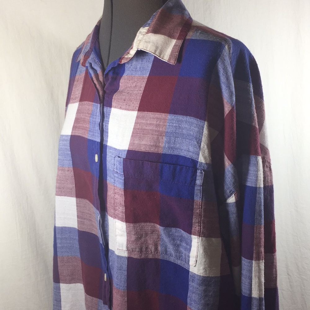 Old Navy Plaid Boyfriend Shirt Size LG